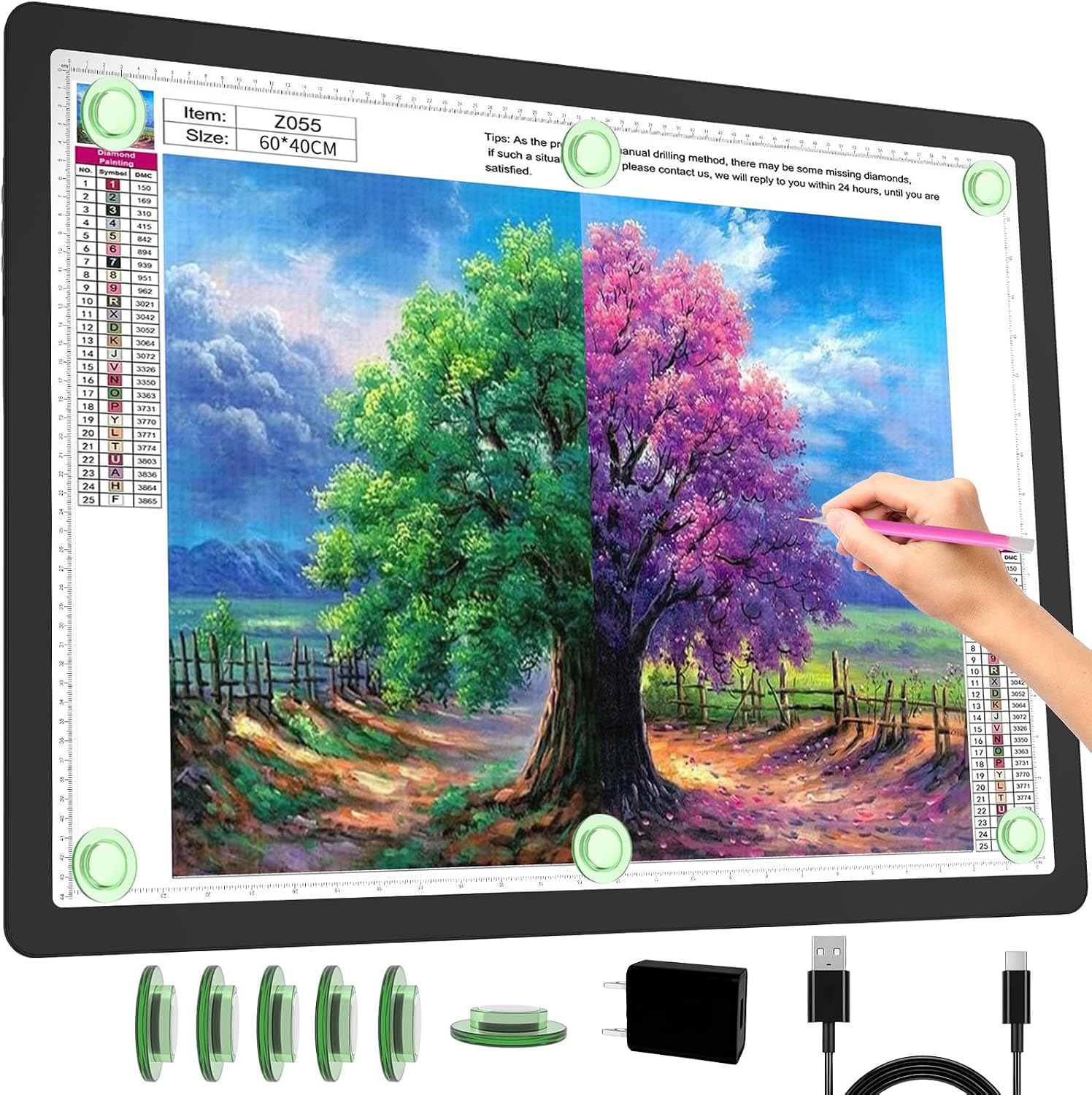 Magnetic Drawing Board - Rechargeable A2 Light Pad for Diamond