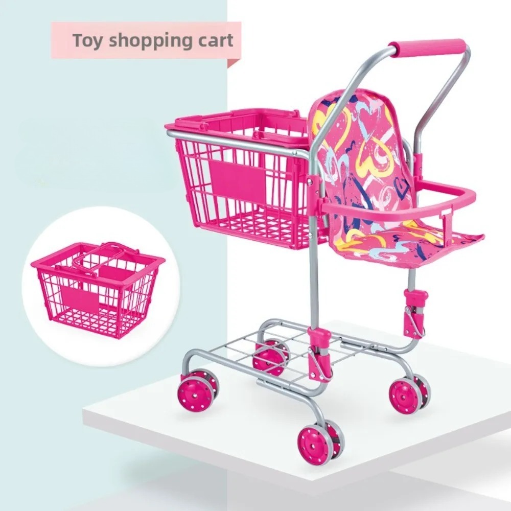 Kids Toys Basket - Baby Doll Shopping Cart for Girl