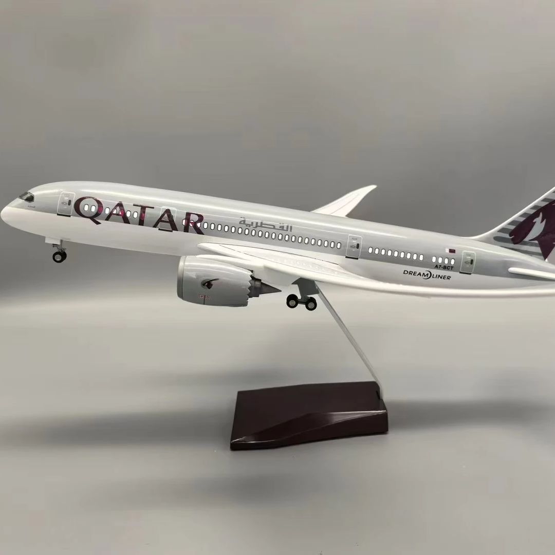 Kids Toys Qatar - 1:130 Scale 43cm 787 Jet Qatar