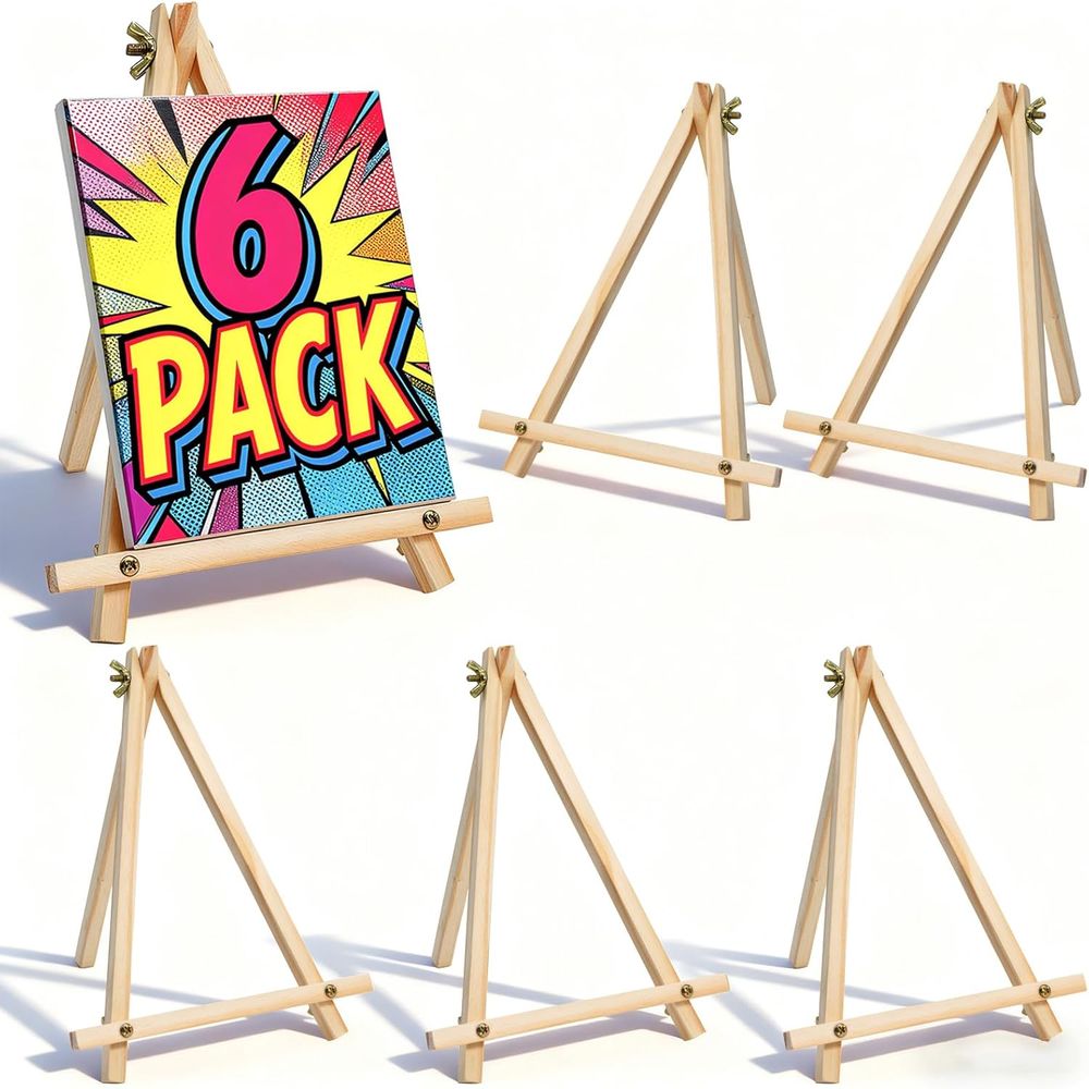 6 Pack 9 Inch Wood Easels, Tab - огляд і ціна Kids Art Easel