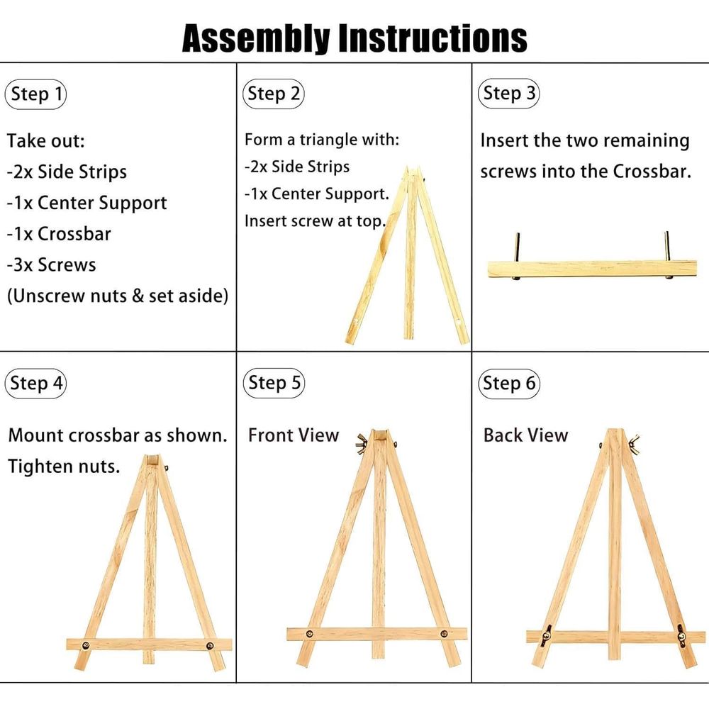 6 Pack 9 Inch Wood Easels, Tab - огляд і ціна Kids Art Easel