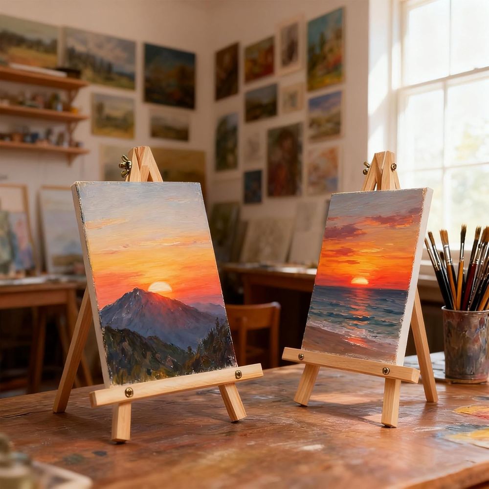 6 Pack 9 Inch Wood Easels, Tab - огляд і ціна Kids Art Easel