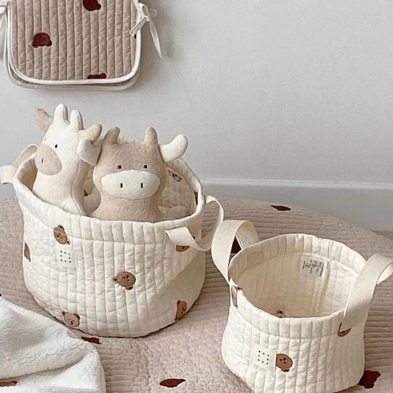 Cute Bear Embroidery Diaper Ba - огляд і ціна Kids Toys Basket