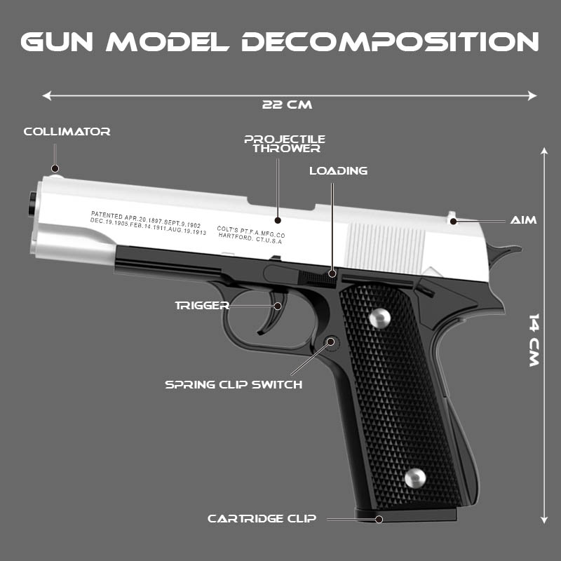 M1911 Colt Toy Gunman Gun, Sof - огляд і ціна Catapult Launcher Toy