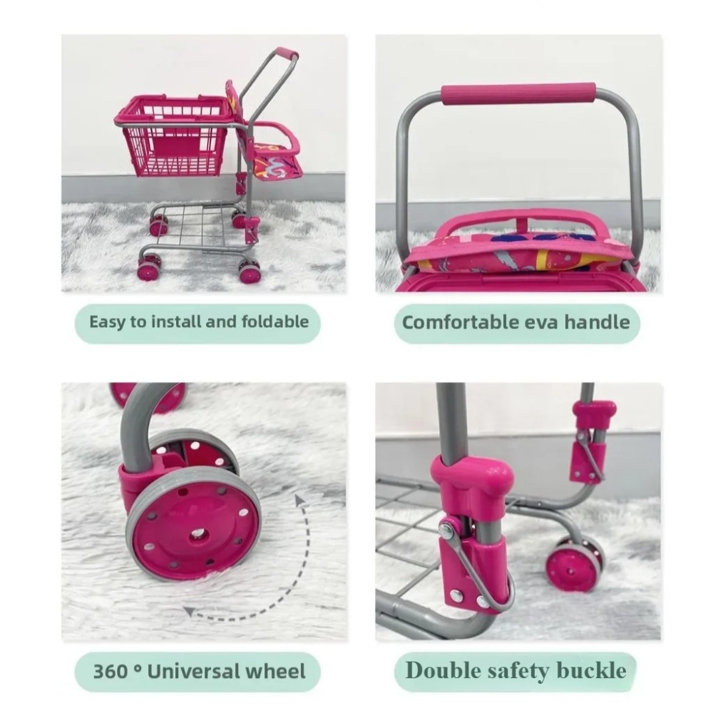 Baby Doll Shopping Cart for Gi - огляд і ціна Kids Toys Basket