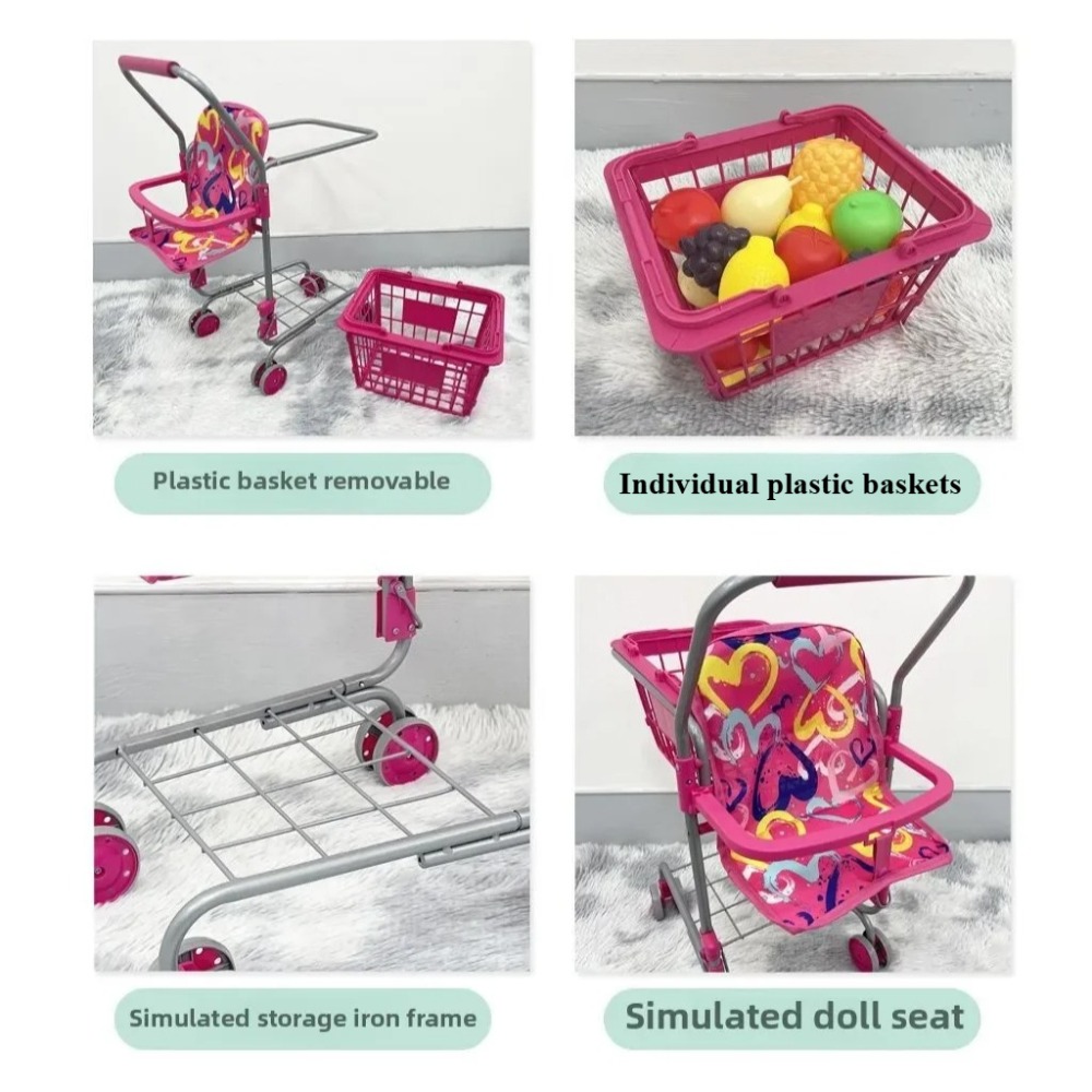 Baby Doll Shopping Cart for Gi - огляд і ціна Kids Toys Basket