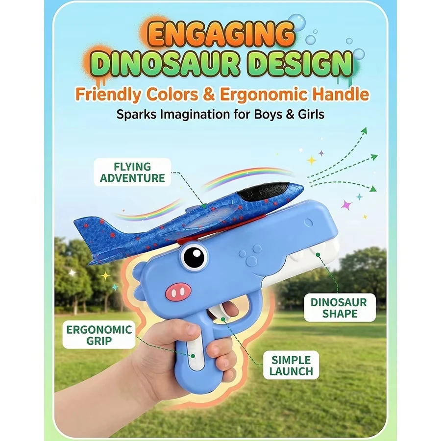 Dinosaur Foam Airplane Launche - огляд і ціна Catapult Launcher Toy