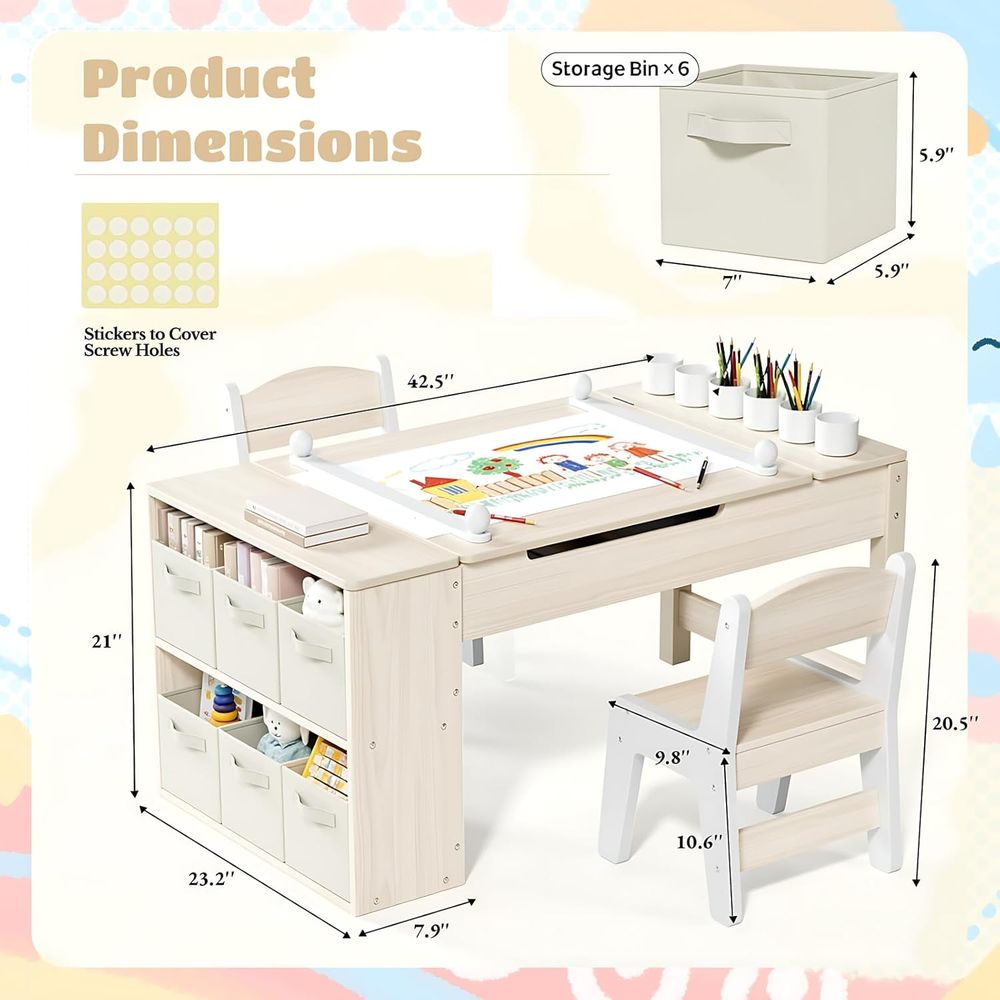 Kids Art Table and Chairs Set, - огляд і ціна Kids Art Easel