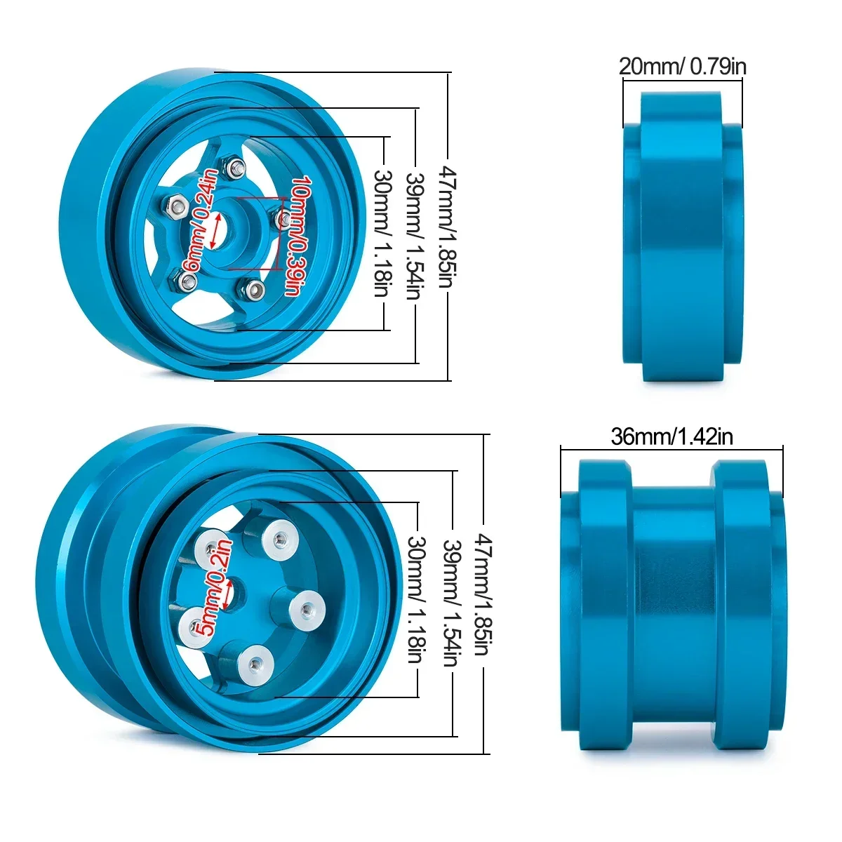 Aluminum Beadlock Wheels for 1 - огляд і ціна Tamiya Model Rc Car